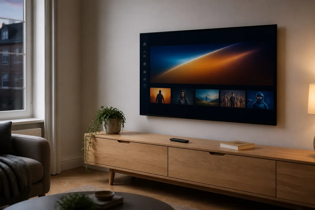 Living room TV ready for 4K Ultra IPTV setup